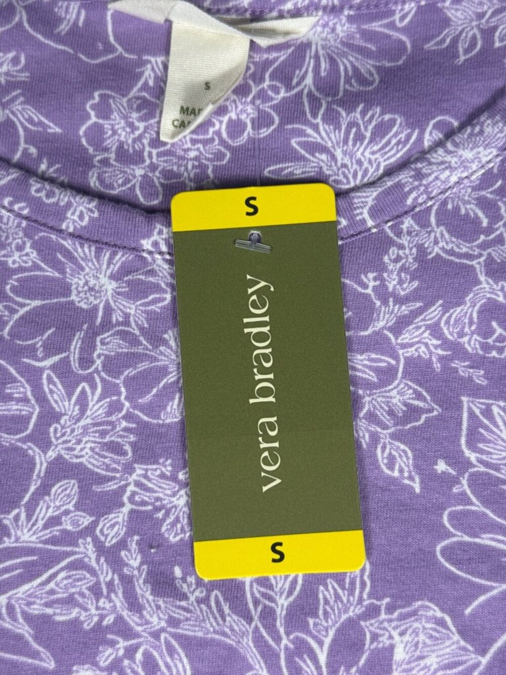 Vera Bradley Purple Floral Short Sleeve Dress Small - Picture 3 of 8